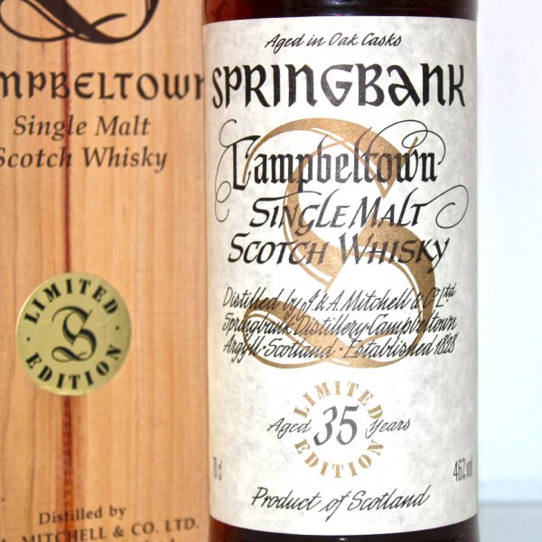 Springbank 35 Year Old Millennium Limited Edition label