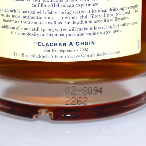 Bruichladdich 1970 31 Years First Fill Bourbon Cask bottle code
