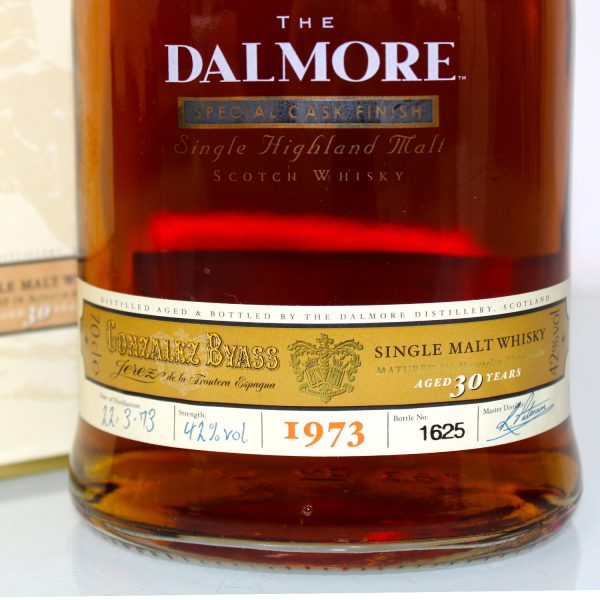 Dalmore 1973 30 Years Gonzalez Byass Special Cask Finish label