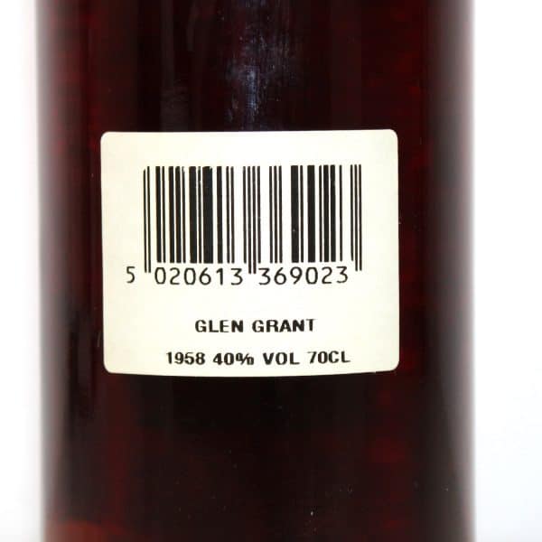 Glen Grant 1958 Gordon and MacPhail back label