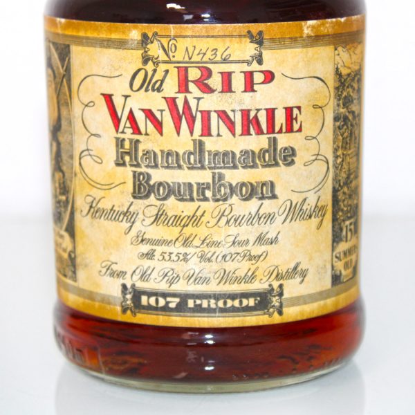 Old Rip Van Winkle 15 Year Old Handmade Bourbon 107 proof label