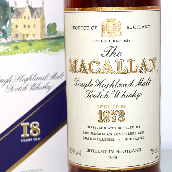 Macallan 1972 18 years old label