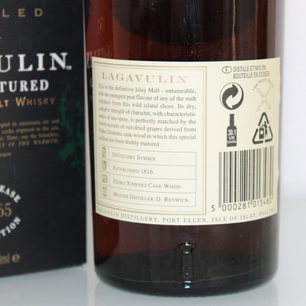 Lagavulin 1981 Distillers Edition back label