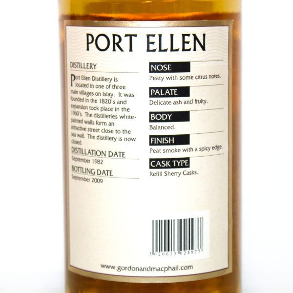 Port Ellen 1982 Connoisseurs Choice back label