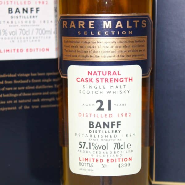 Banff 1982 21 year old rare malts selection label