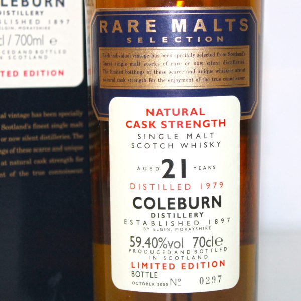 Coleburn 1979 21 year old rare malts selection label