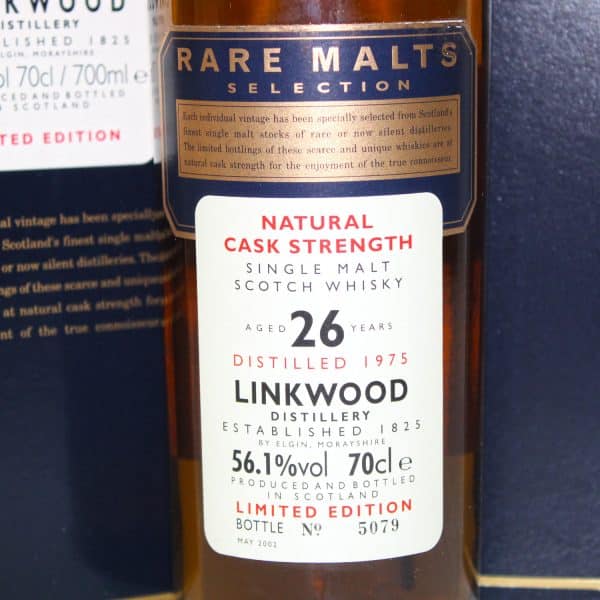 Linkwood 1975 26 year old rare malts selection label