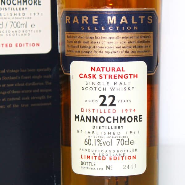 Mannochmore 1974 22 year old rare malts selection label