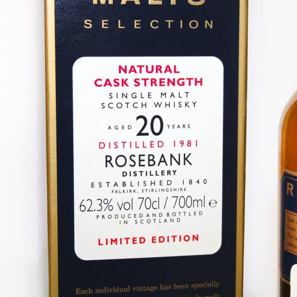 Rosebank 1981 20 year old rare malts selection box