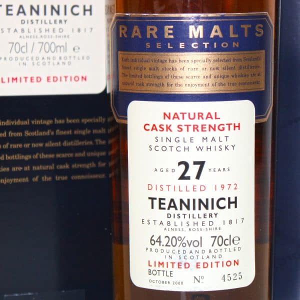 Teaninich 1972 27 year old rare malts selection label