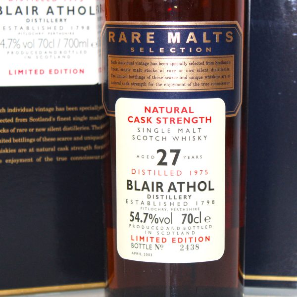 Blair Athol 1975 27 year old rare malts selection label