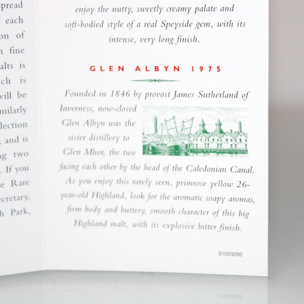 Glen Albyn 1975 26 year old rare malts selection booklet