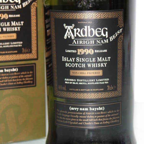 Ardbeg 1990 Airigh Nam Beist label