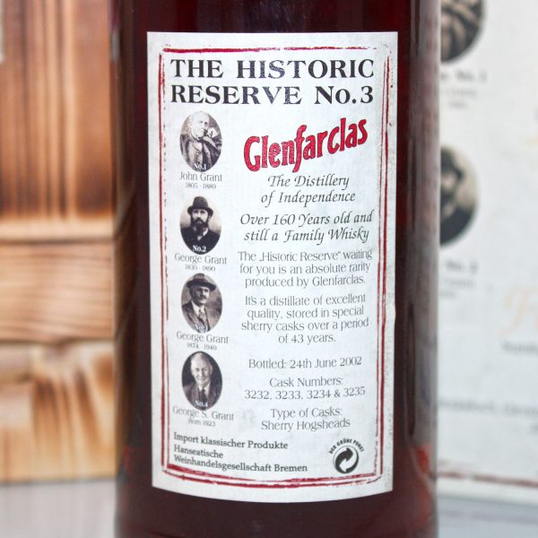 Glenfarclas 1959 Historic Reserve No 3 back label