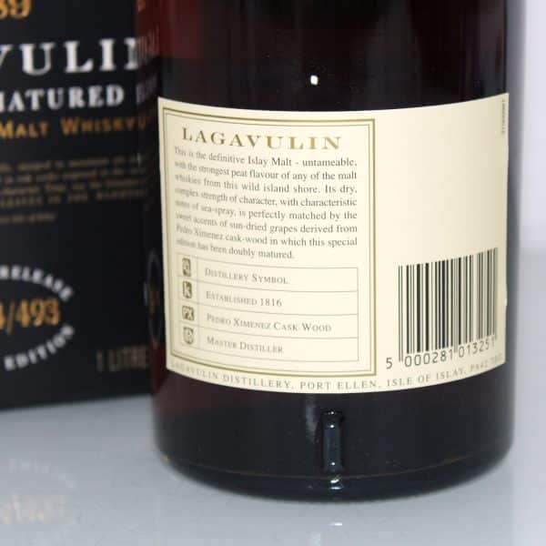 Lagavulin 1989 Distillers Edition back label