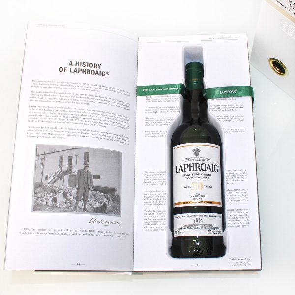 Laphroaig 30 Years The Ian Hunter Story Book 2 open book