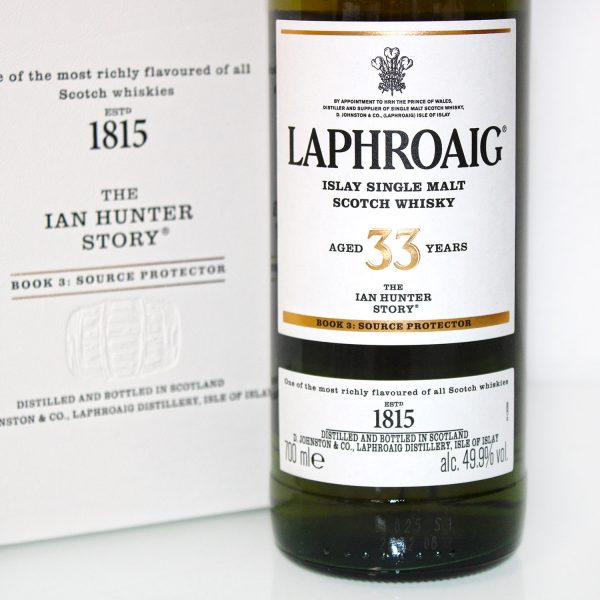 Laphroaig 33 Years The Ian Hunter Story Book 3 label