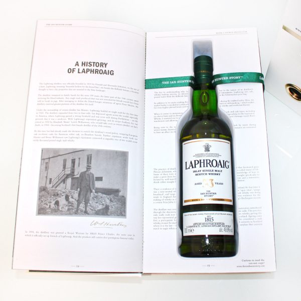 Laphroaig 33 Years The Ian Hunter Story Book 3 open book