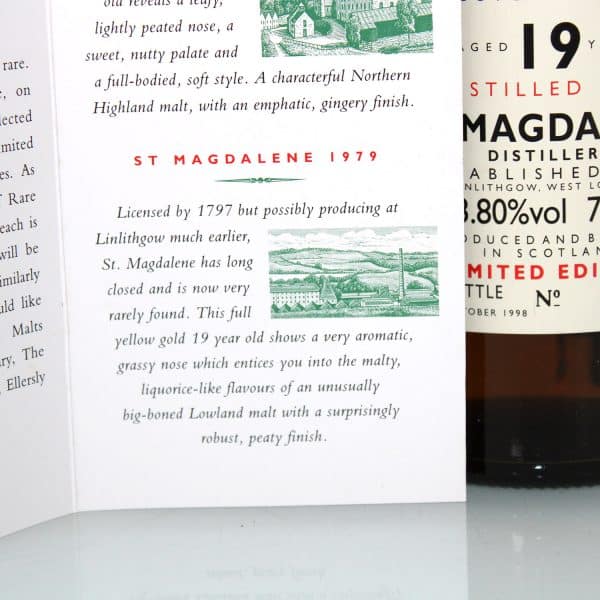 St Magdalene 1979 19 Years Rare Malts Selection booklet