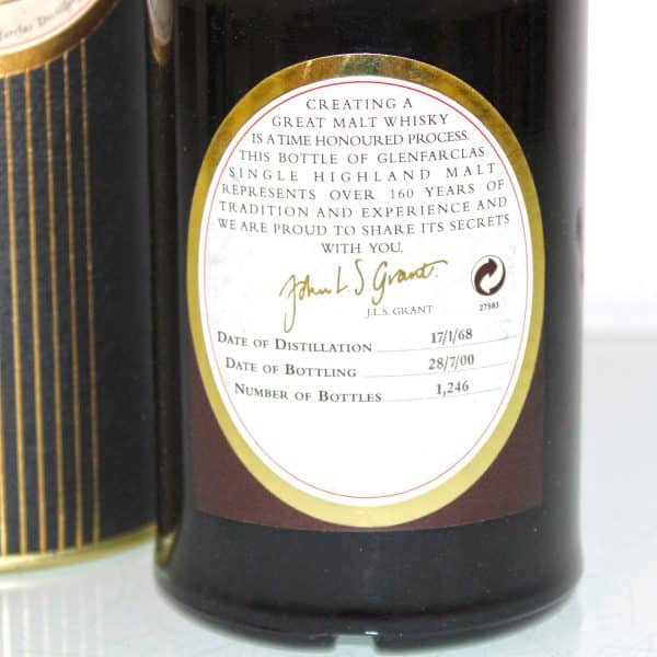 Glenfarclas 1968 32 Year Old back label