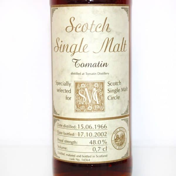 Tomatin 1966 Scotch Single Malt Circle label