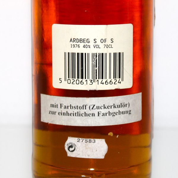 Ardbeg 1976 Spirit of Scotland back label