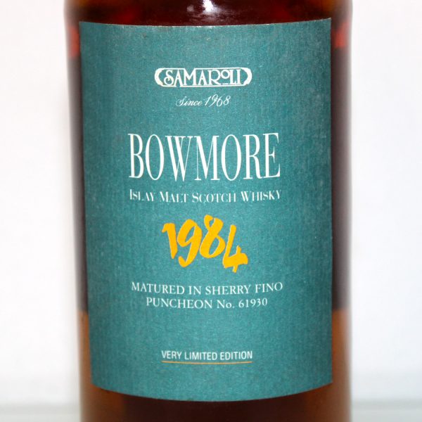Bowmore 1984 Samaroli 16 Years label