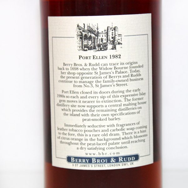 Port Ellen 1982 Berrys Own Selection back label