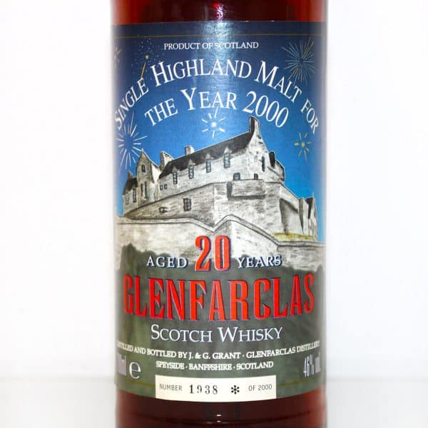 Glenfarclas 20 Years The Year 2000 label