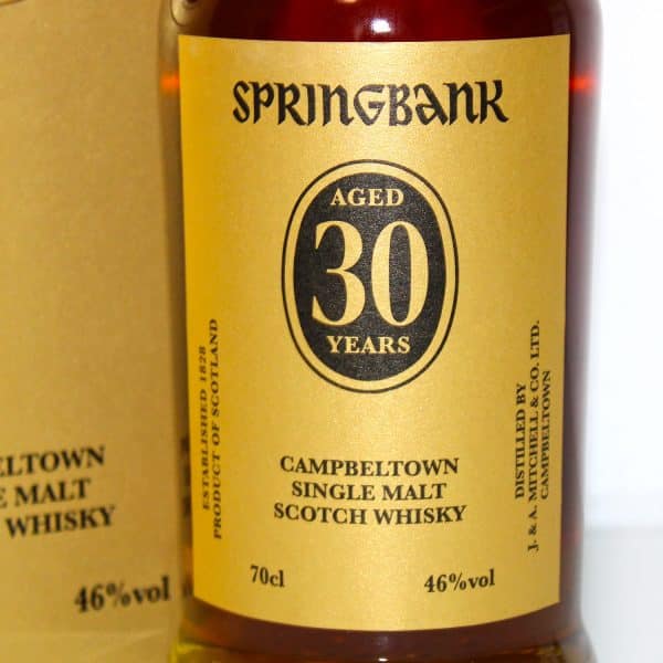 Springbank 30 Years label