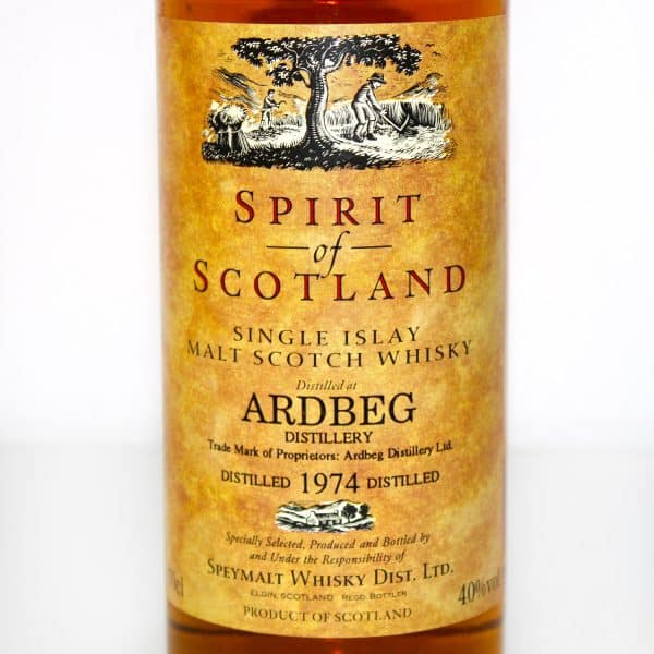 Ardbeg 1974 Spirit of Scotland label