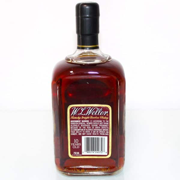 W.L. Weller Centennial 10 Year Old Bourbon Whiskey back label