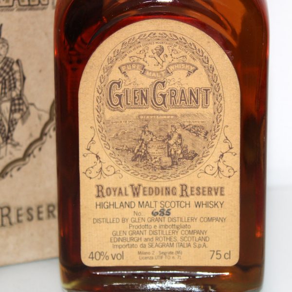 Glen Grant 25 Year Old Royal Wedding Reserve label