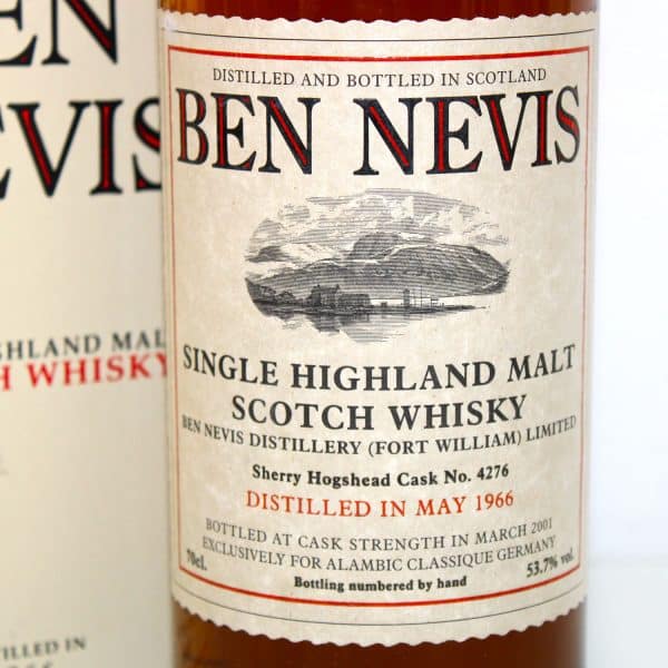 Ben Nevis 1966 34 Years Old label