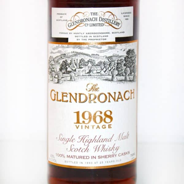 Glendronach 1968 Vintage 25 Years 75cl label