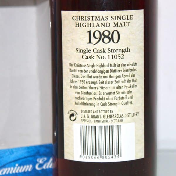 Glenfarclas 24th December 1980 Cask 11052 back label