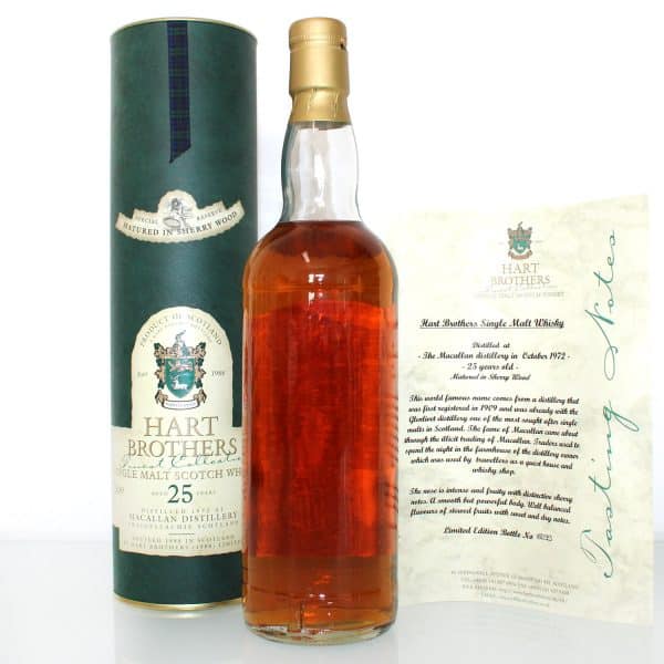 Macallan 1972 25 Year Old Hart Brothers back