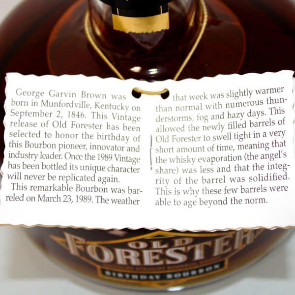 Old Forester Birthday Bourbon Hang Tag 2