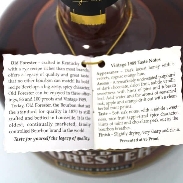 Old Forester Birthday Bourbon Hang Tag 3