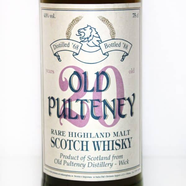 Old Pulteney 20 years 1968 Sestante label
