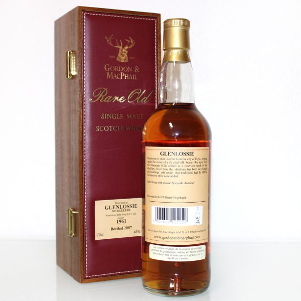 Glenlossie 1961 Rare Old Gordon & MacPhail back