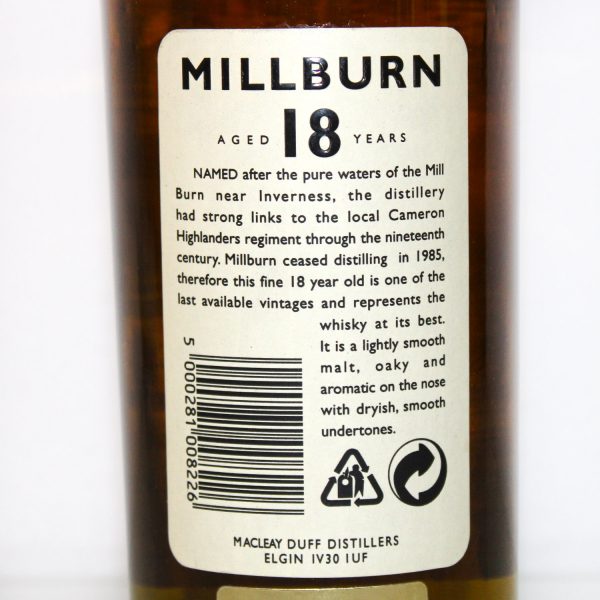 Millburn 1975 18 Years Old Rare Malts Selection back label
