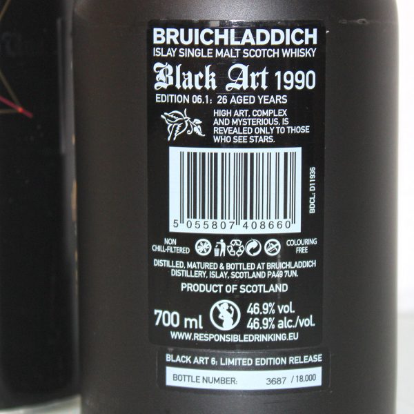 Bruichladdich Black Art 1990 Edition 06.1 26 Years back label