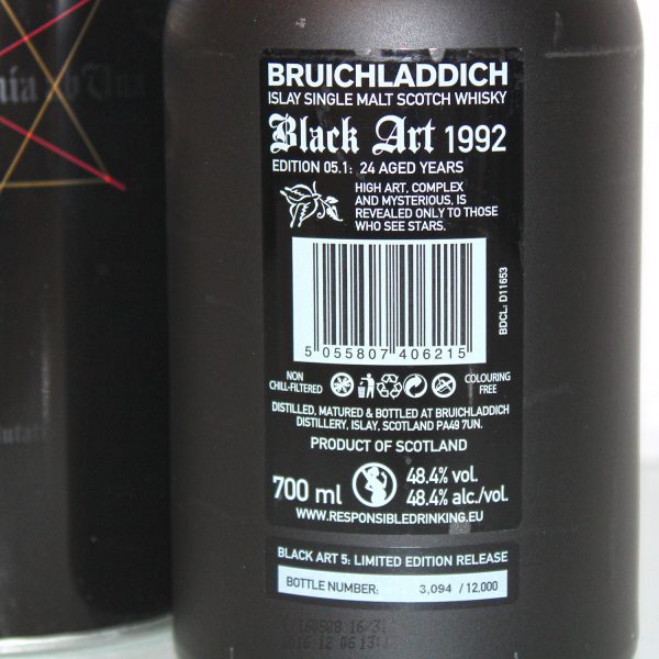 Bruichladdich Black Art 1992 Edition 05.1 24 Years back label