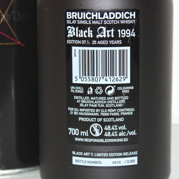 Bruichladdich Black Art 1994 Edition 07.1 25 Years back label