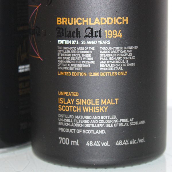 Bruichladdich Black Art 1994 Edition 07.1 25 Years label