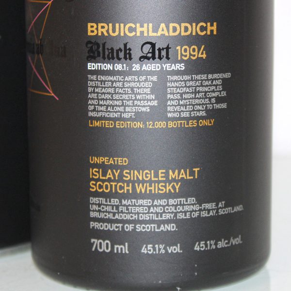 Bruichladdich Black Art 1994 Edition 08.1 26 Years label