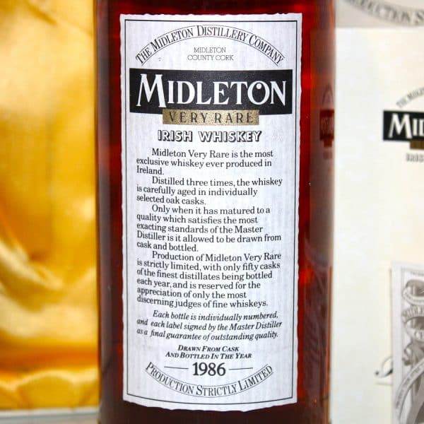 Midleton Very Rare 1986 back label