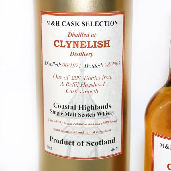 Clynelish 1971 M&H Cask Selection 34 Years Old tube