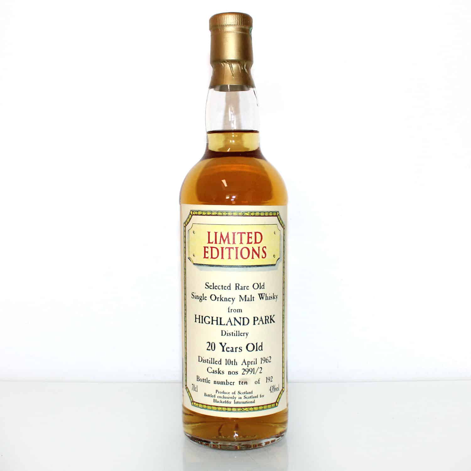Highland Park 1962 20 Years Old Blackadder